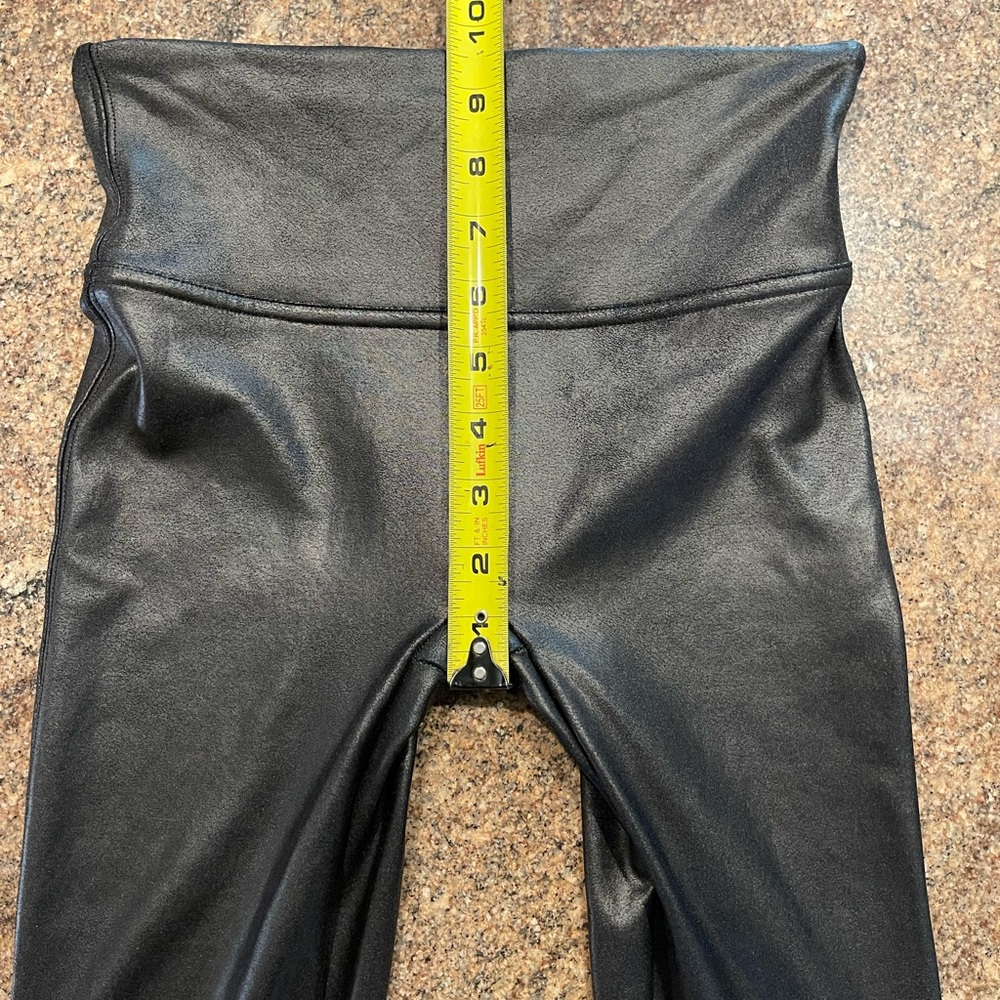 SPANX Faux Leather Black High-Waisted Leggings Size Small - Picture 6 of 6
